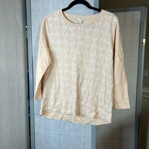 NWT J Crew cream 3/4 sleeve top
